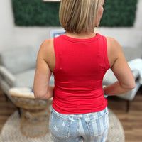 City Lights Embellished Tank - Red