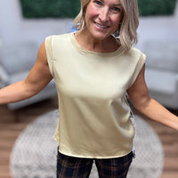 Liverpool - Sleeveless Woven top - Gold