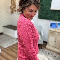 Emma Cable Knit Sweater - Salmon