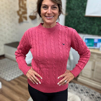 Emma Cable Knit Sweater - Salmon