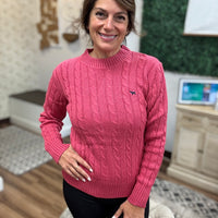 Emma Cable Knit Sweater - Salmon