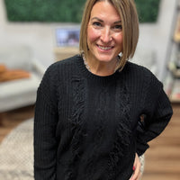 Liverpool - Long Sleeve Crew Neck Sweater With Fringe