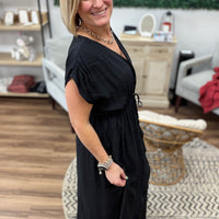 Midnight Flow Tie Waist Dress