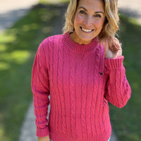 Emma Cable Knit Sweater - Salmon