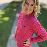 Emma Cable Knit Sweater - Salmon