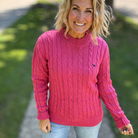 Emma Cable Knit Sweater - Salmon