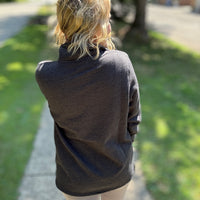 Miley - Vintage Quarter Zip Pullover - Black