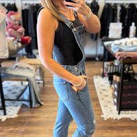 Risen - Distressed Relaxed Fit Overall Jeans