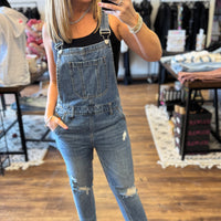 Risen - Distressed Relaxed Fit Overall Jeans