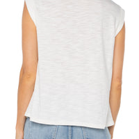 Liverpool - Sleeveless Woven Knit Top - Whipped Cream