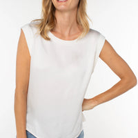 Liverpool - Sleeveless Woven Knit Top - Whipped Cream