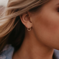 Hammered Teardrop Stud Earrings