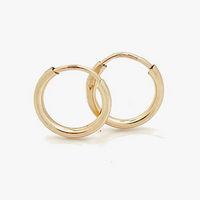 9mm Endless Hoop Earrings | 14k Gold Filled | Waterproof