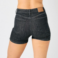 Judy Blue - High Waist Tummy Control Washed Black Shorts