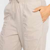 Ruched Front Active Joggers - Khaki