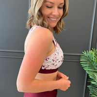 Capture the Coast Swim Top - Burgundy Floral