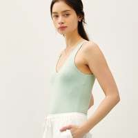Essential V-Neck Tank Bodysuit - Mint