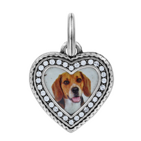 Memento Heart Photo Charm - Silver