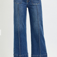 Risen - High Rise Crop Wide Jeans