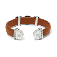 Mosaic Two Tone Leather Disc Cuff Bracelet