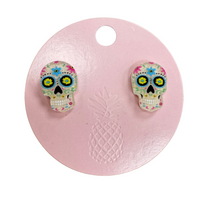Sugar Skull Stud Earrings