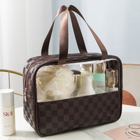 Checkered Pattern Clear Travel Bag
