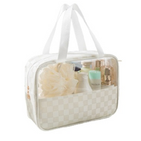 Checkered Pattern Clear Travel Bag