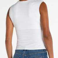 Liverpool - Sleeveless Built-in Bra Knit Top - White