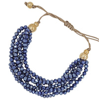 Adjustable Glass Bead Bracelet