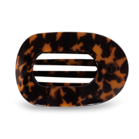 Teleties Medium Flat Round Clip - Tortoise