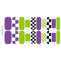 Slimelight | Green, Purple, Black Check Halloween Nail Wrap