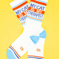 My Cat Is My Therapist Gym Crew Socks