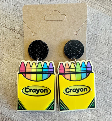 Acrylic Crayon Earrings