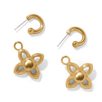 Venetian Gems Flower Reversible Post Drop Earrings - Reversible