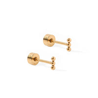 Flat Back Earrings - Micro Tally Gold