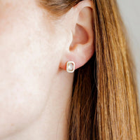 Flat Back Earrings - Whitney White Marshmallow