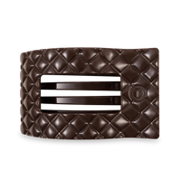Truly Taupe Quilted Large Flat Rectangle Hair Clip