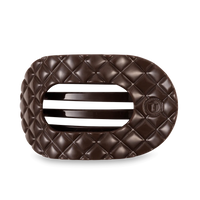 Truly Taupe Quilted Large Flat Round Hair Clip