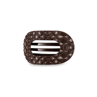 Truly Taupe Quilted Small Flat Round Hair Clip