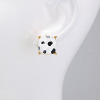 Faceted Earring Print Studs