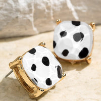 Faceted Earring Print Studs