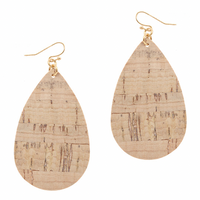 Cork Teardrop Earrings
