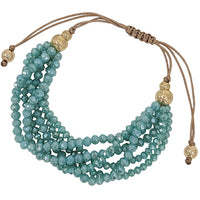 Adjustable Glass Bead Bracelet