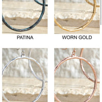 Worn Hammered Casting Hoop Earrings