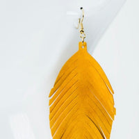 Genuine Leather Leaf Earrings