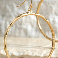 Worn Hammered Casting Hoop Earrings