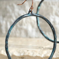 Worn Hammered Casting Hoop Earrings