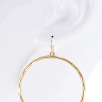 Worn Hammered Casting Hoop Earrings