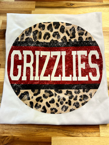 Custom School Spirit Leopard Circle Tee Shirt