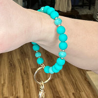 Clay and Glass Bead Accent Key Ring